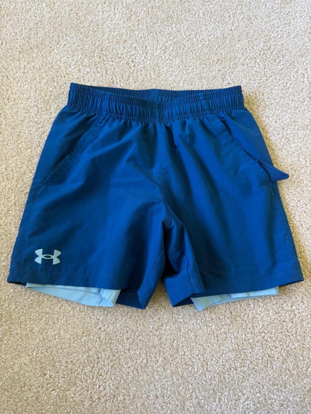 Under Armour Boys Royal Blue 2-in-1 Training Shorts